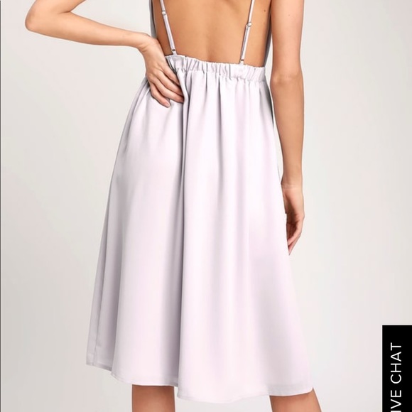 MELENA LAVENDER LACE BACKLESS MIDI DRESS - Picture 3 of 4